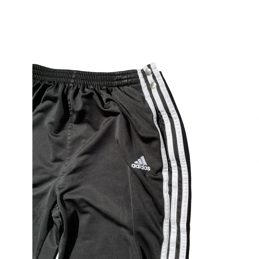 Vintage Adidas Break Away Snap Pants‎ Medium Black Basketball Straight Leg